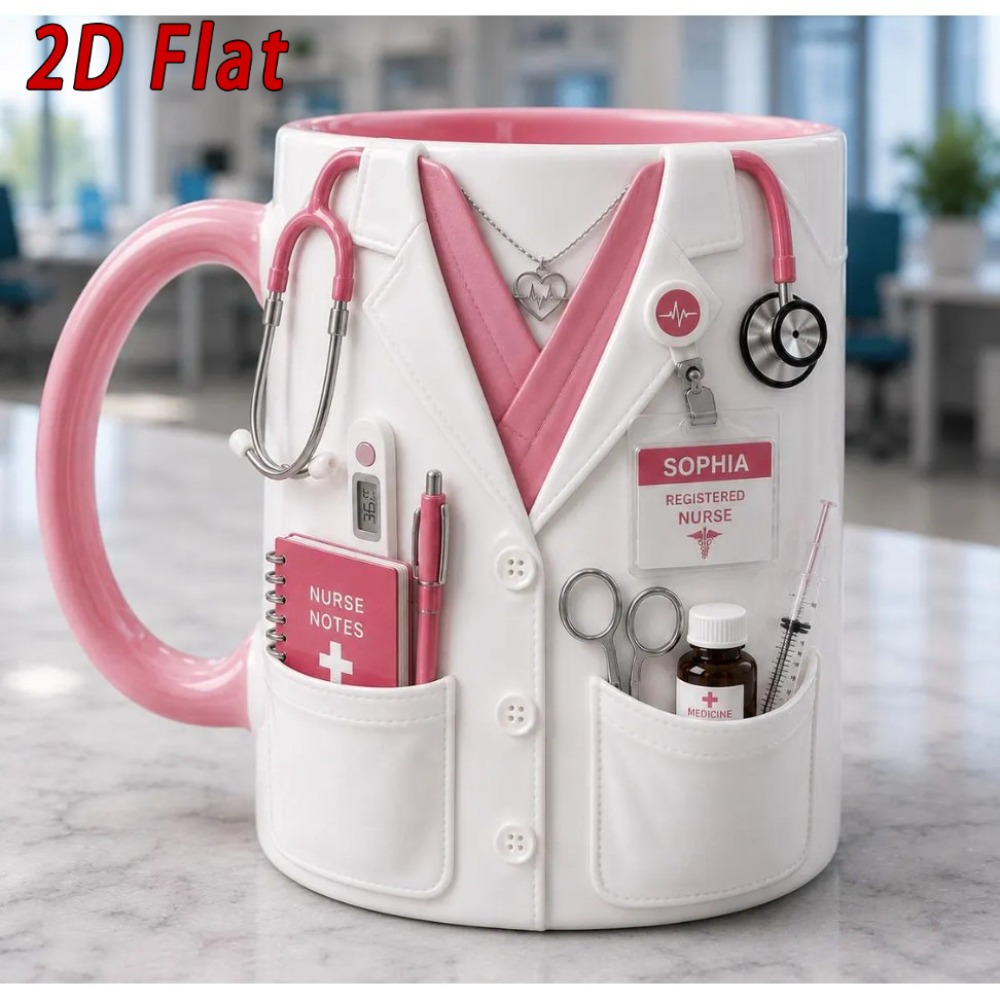 Coffee Tea Name - Personalisierte Krankenschwester-Tasse mit Namen, 11oz Keramik-Kaffeetasse,