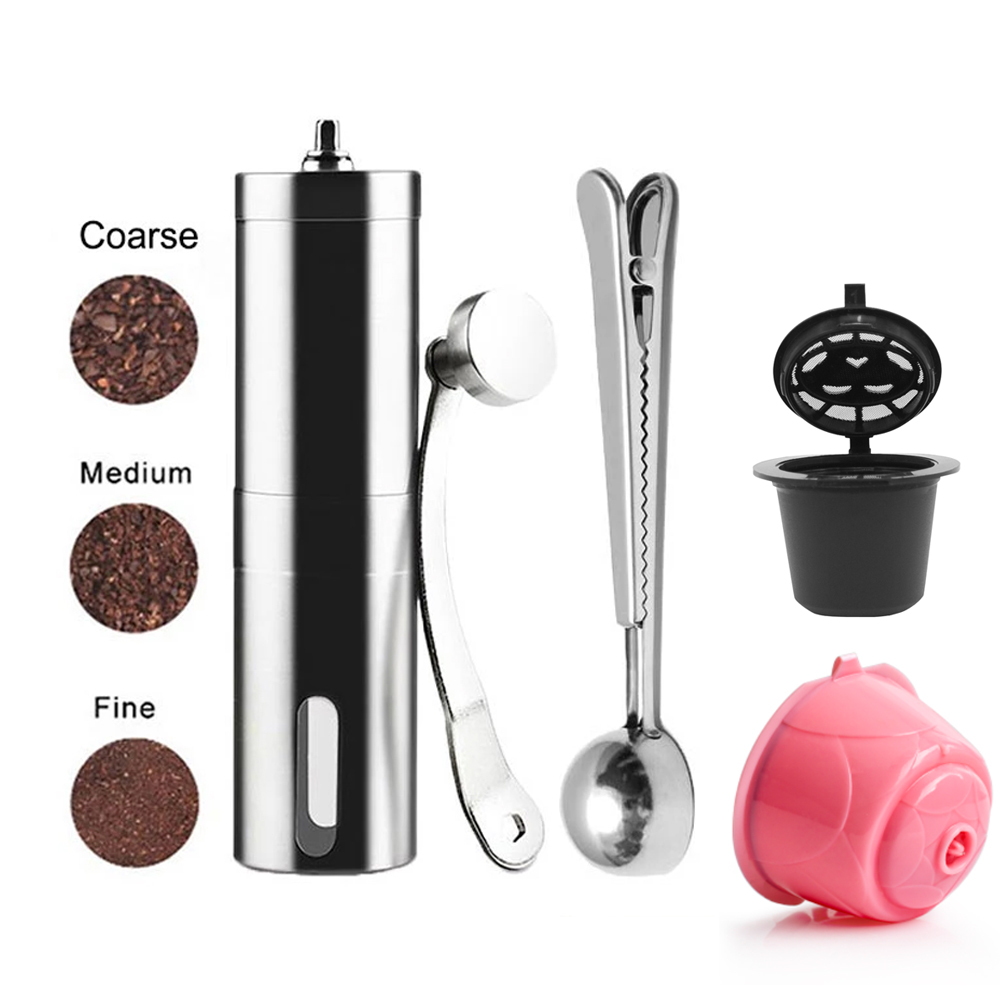 Burr Hand Grinder - Mini-Kaffeemühle aus Edelstahl, manuelle Handmühle für