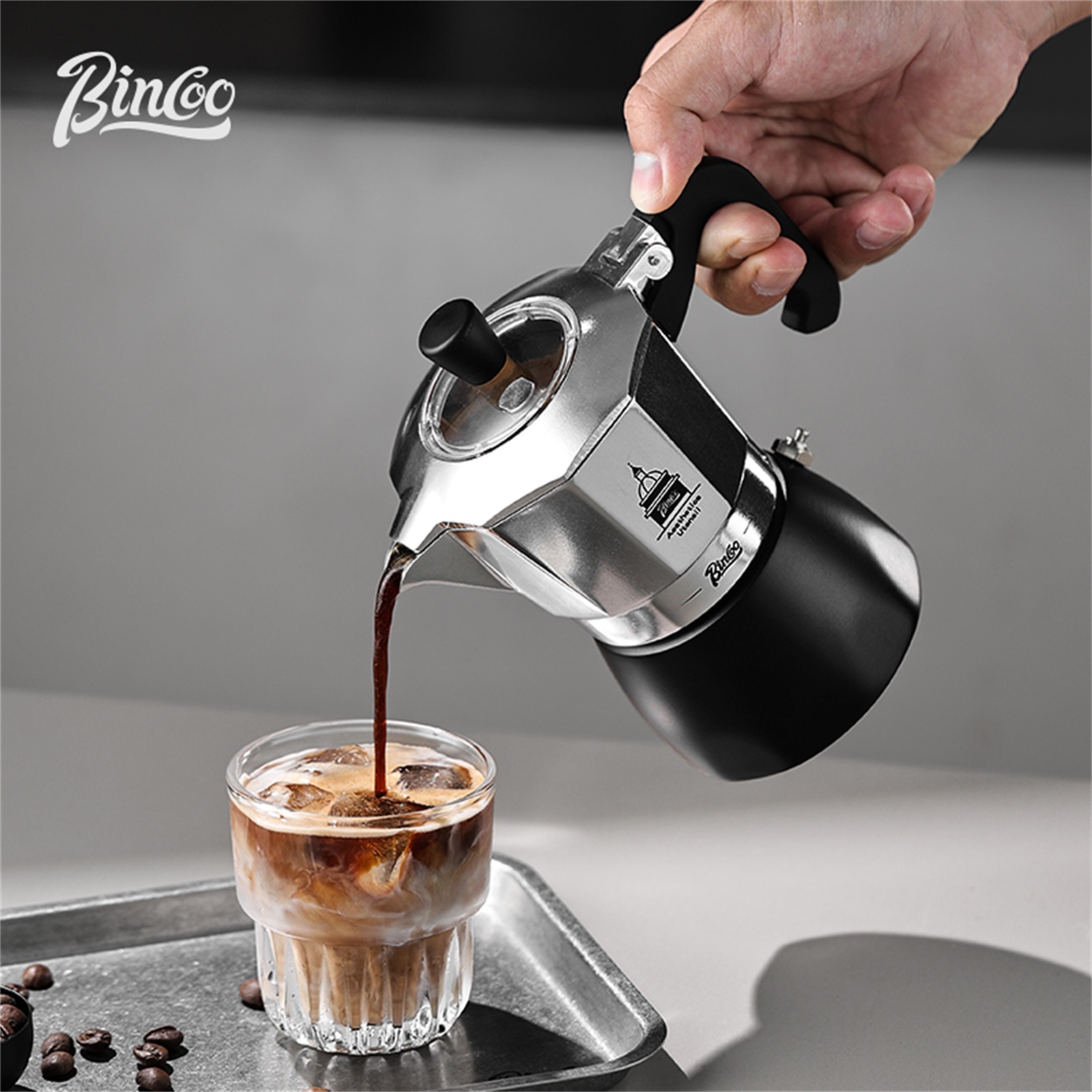 Moka Pot Stove - BINCOO Doppelventil-Moka-Topf, Espresso-Extraktionskaffeemaschine, tragbare Heimmaschine, Mokka-Topf,