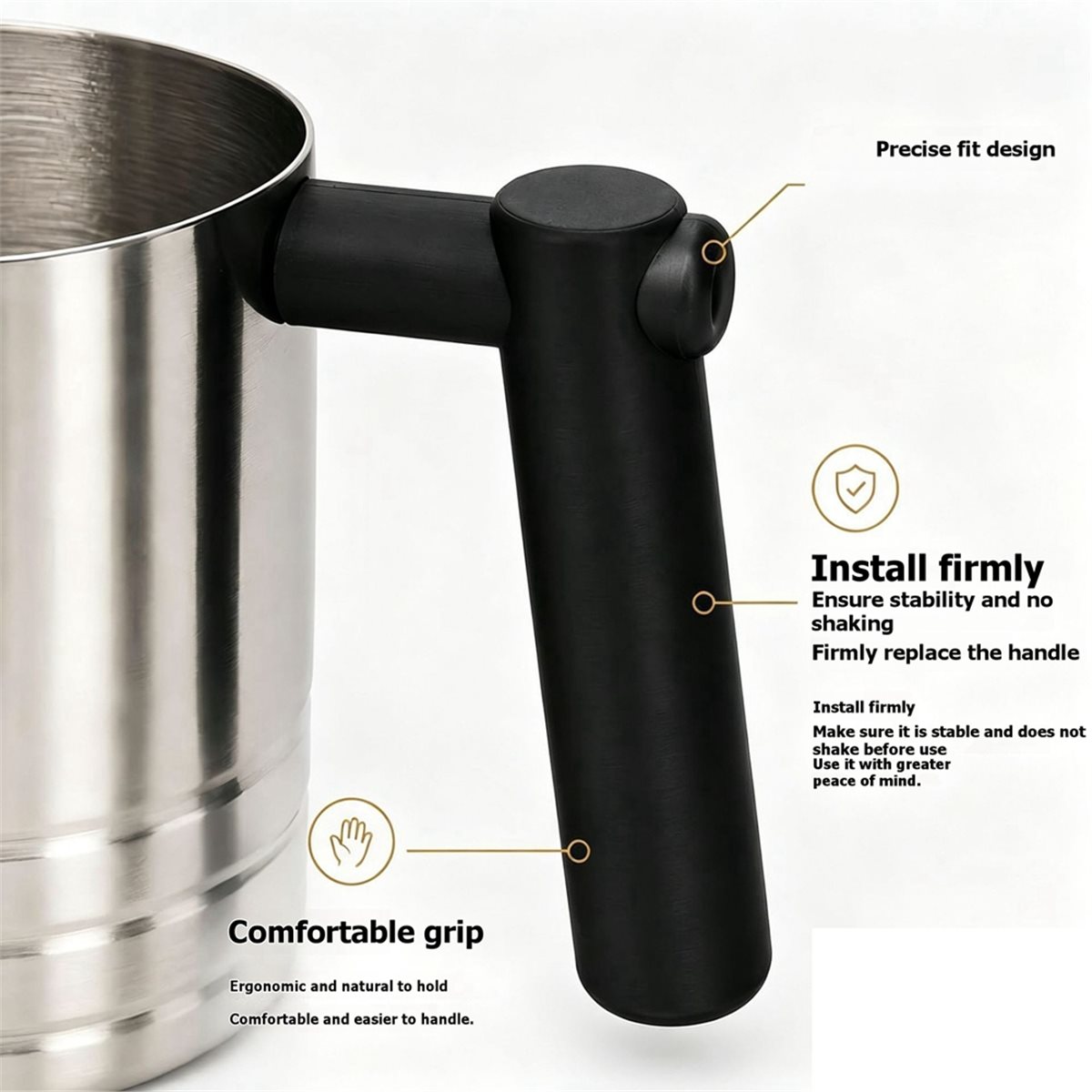 Barista Milk Jug - Ersatz-Milchaufschäumkrug-Griff für ES601 655 701 Cafe