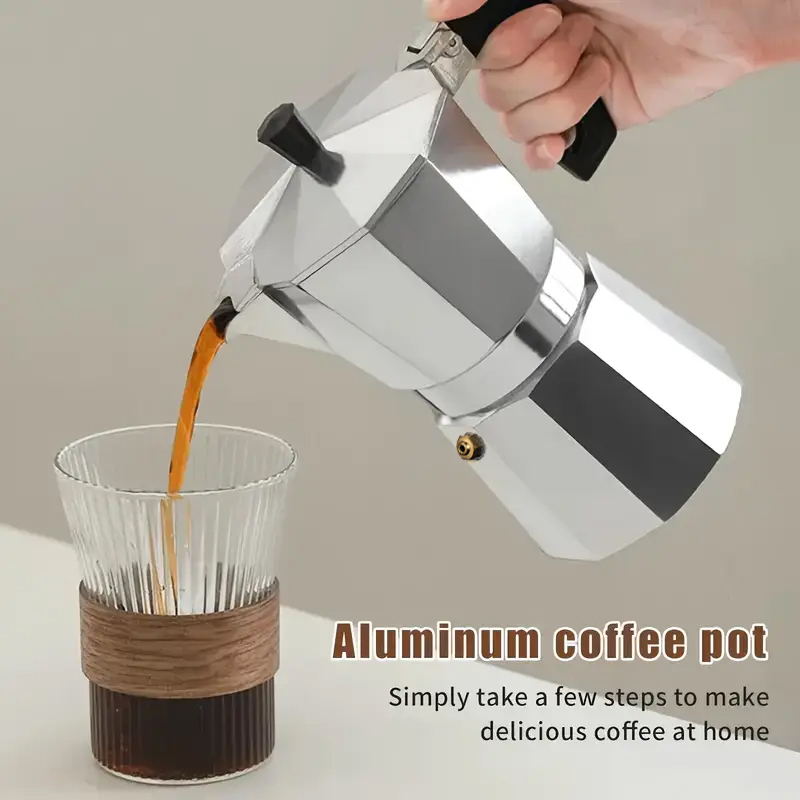 Moka Pot Stove - Klassischer Aluminium-Moka-Kocher 50-300ML Haushalts-Espressomaschine für Herdplatten,