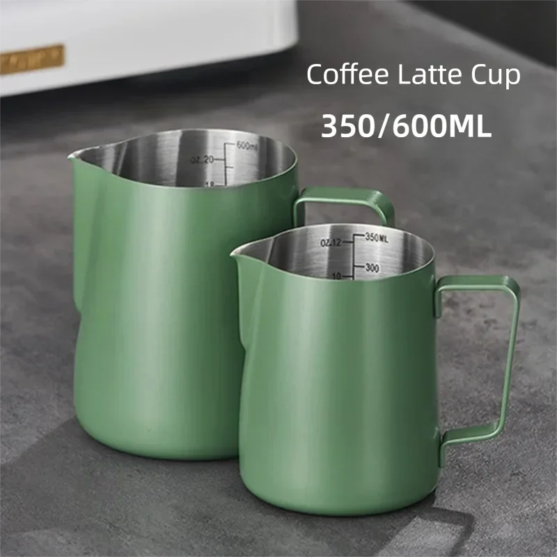 Barista Milk Jug - 350/600ML Kaffee-Milchaufschäumkrug aus 304 Edelstahl mit