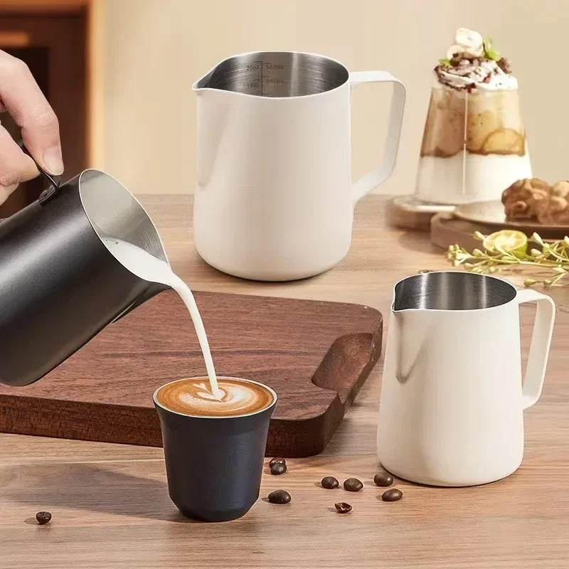 Barista Milk Jug - Kaffee-Milchaufschäumkrug 350/600ML 304 Edelstahl Präzise Skala