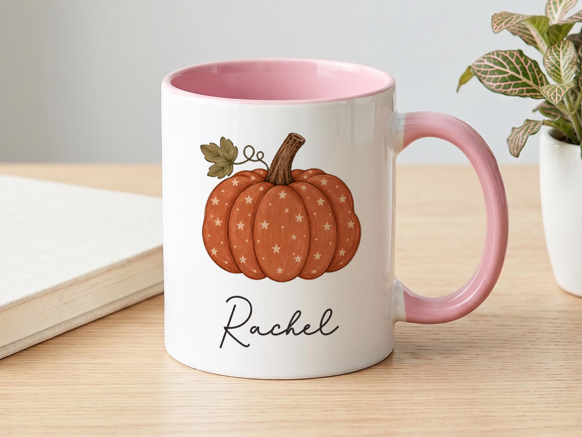 Coffee Tea Name - Personalisierte Kürbis-Tasse, individuelle Kaffeetasse mit Namen