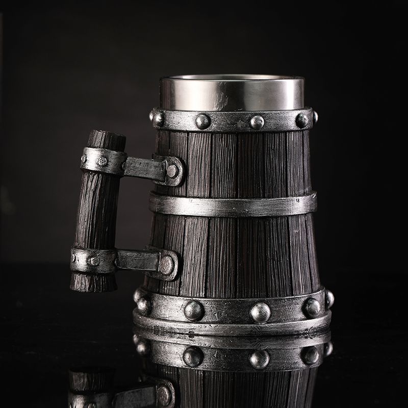 Xbloom Coffee Tea - Holzmaserung Bierglas Harz Edelstahl Becher Imitation