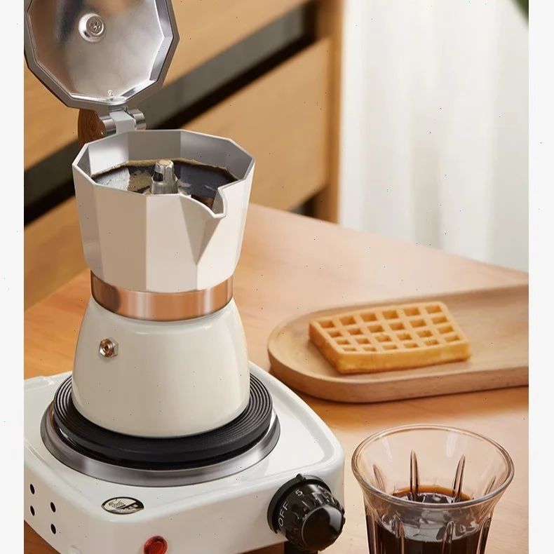 Moka Pot Stove - Moka-Kanne mit rundem Boden, Einzelventil, kleine