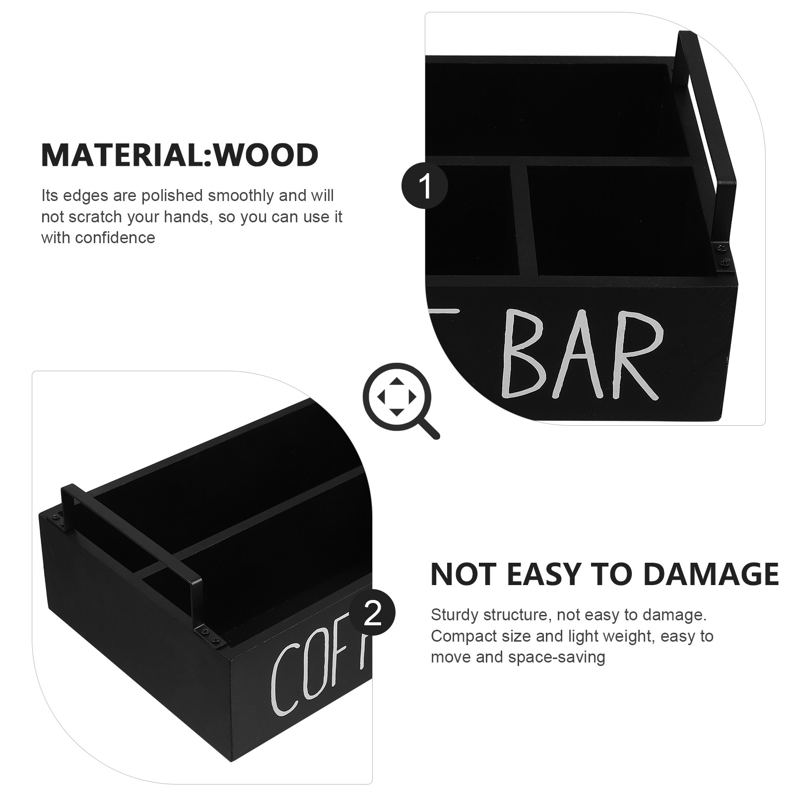 Holz-Teebeutel-Organizer mit m – Coffee Tea Sugar Bewertung und Preis