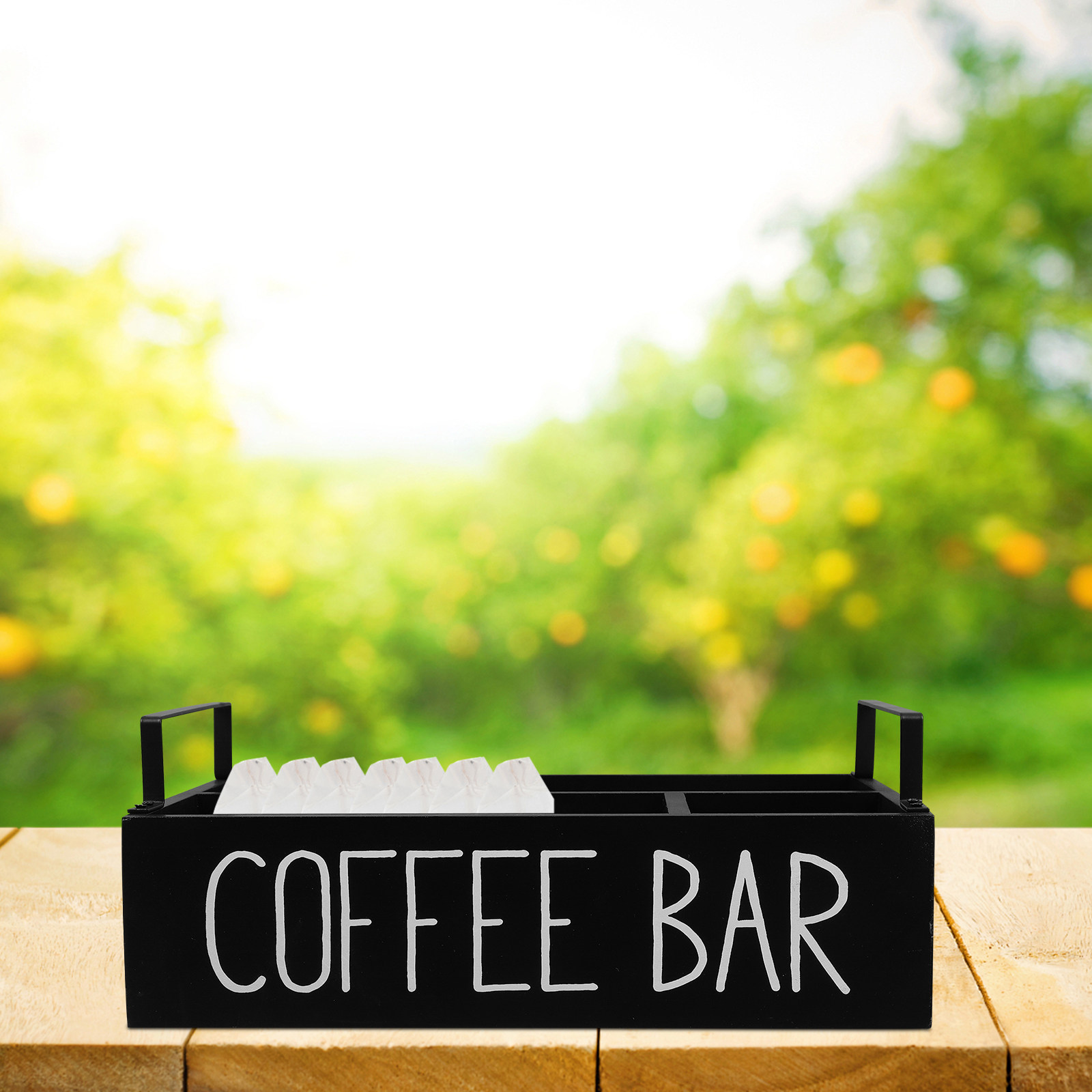 Holz-Teebeutel-Organizer mit m – Coffee Tea Sugar Bewertung und Preis
