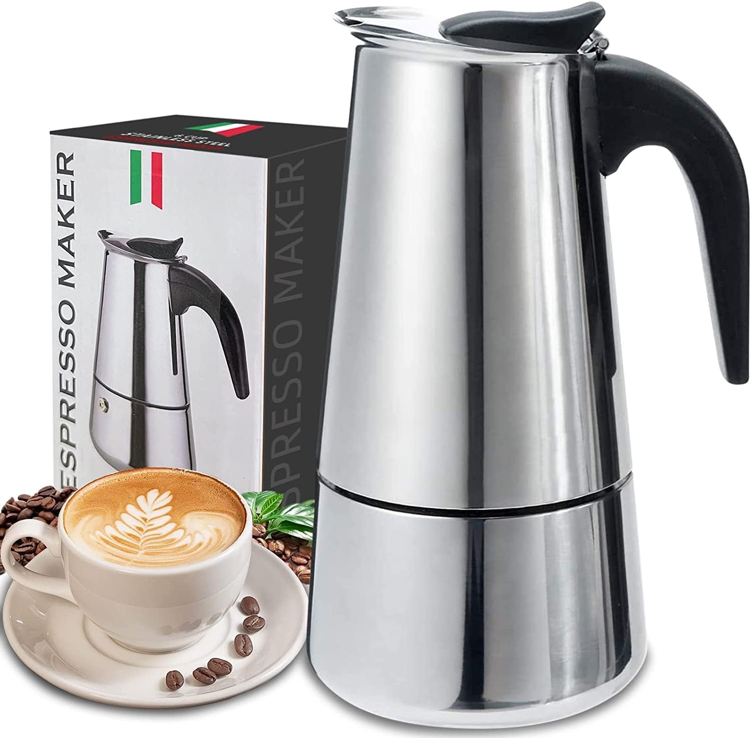 4/6/9 Tassen Moka Pot Caffe Ma – Moka Pot Stove Bewertung und Preis